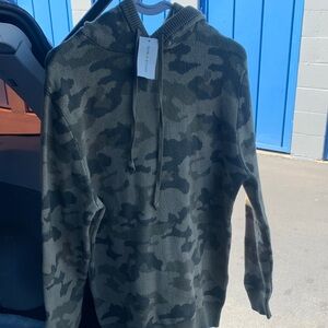 Sun + Stone Green Camouflage Crewneck Sweater